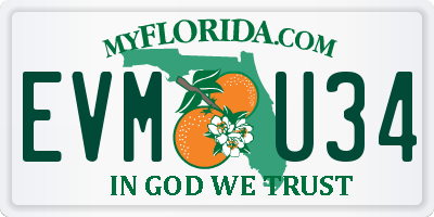FL license plate EVMU34