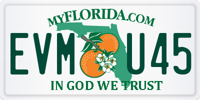 FL license plate EVMU45