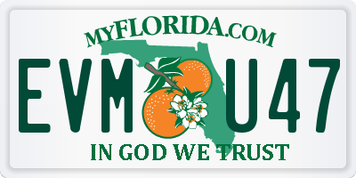 FL license plate EVMU47