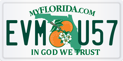 FL license plate EVMU57