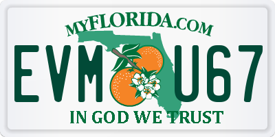 FL license plate EVMU67