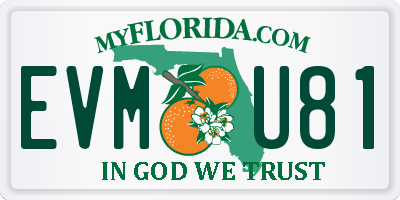 FL license plate EVMU81