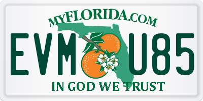 FL license plate EVMU85