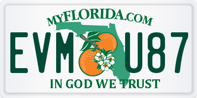 FL license plate EVMU87