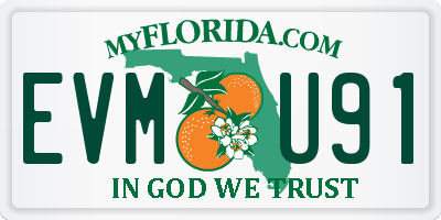 FL license plate EVMU91