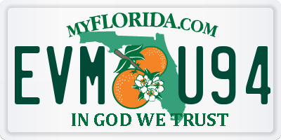 FL license plate EVMU94
