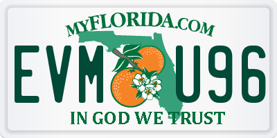 FL license plate EVMU96
