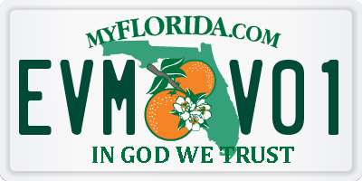 FL license plate EVMV01