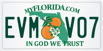 FL license plate EVMV07