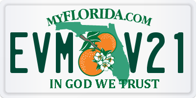 FL license plate EVMV21