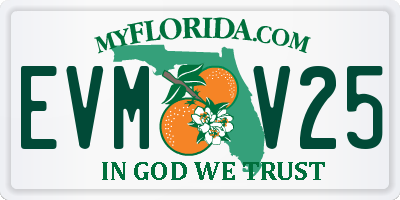 FL license plate EVMV25