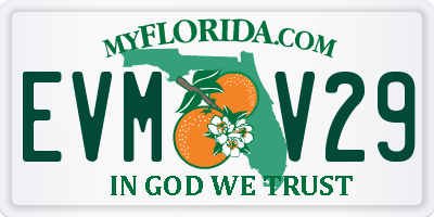 FL license plate EVMV29