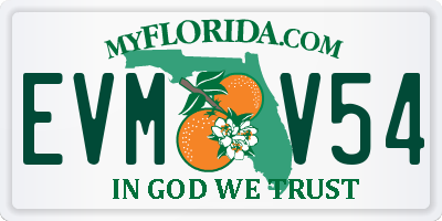 FL license plate EVMV54
