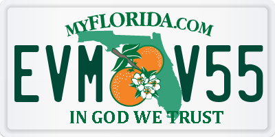 FL license plate EVMV55
