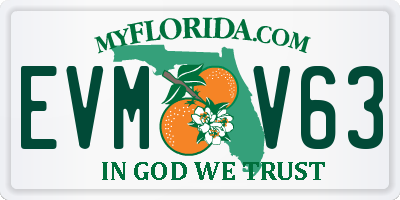 FL license plate EVMV63