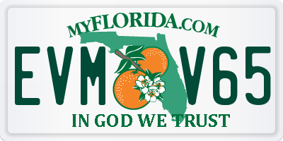 FL license plate EVMV65