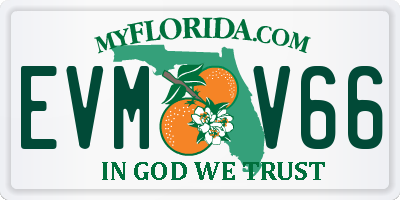FL license plate EVMV66