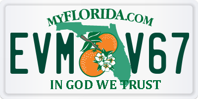 FL license plate EVMV67