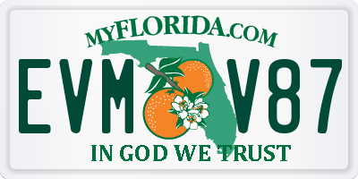 FL license plate EVMV87
