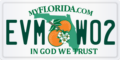 FL license plate EVMW02