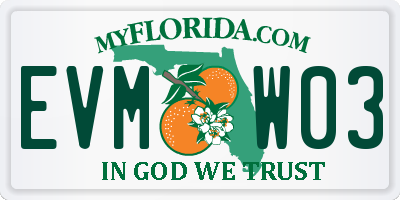 FL license plate EVMW03