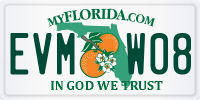 FL license plate EVMW08
