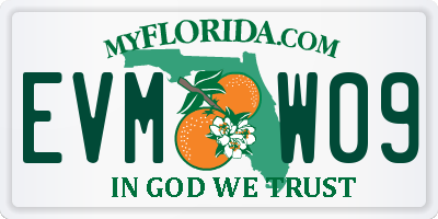 FL license plate EVMW09