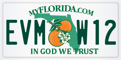 FL license plate EVMW12