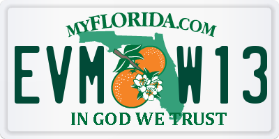 FL license plate EVMW13