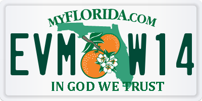 FL license plate EVMW14