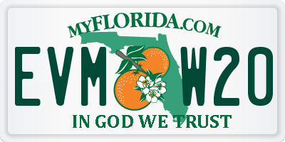 FL license plate EVMW20