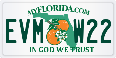 FL license plate EVMW22