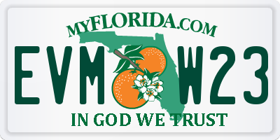 FL license plate EVMW23