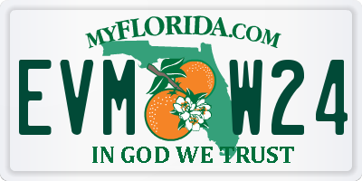 FL license plate EVMW24