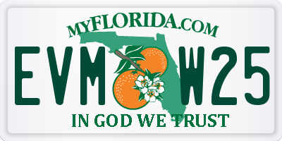 FL license plate EVMW25