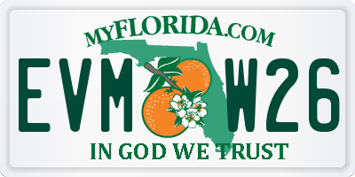 FL license plate EVMW26