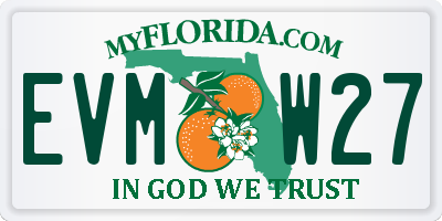 FL license plate EVMW27