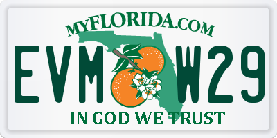 FL license plate EVMW29