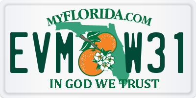 FL license plate EVMW31