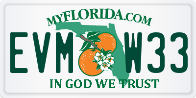 FL license plate EVMW33