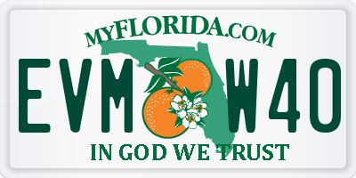 FL license plate EVMW40