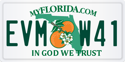 FL license plate EVMW41