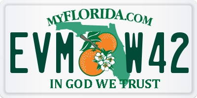 FL license plate EVMW42