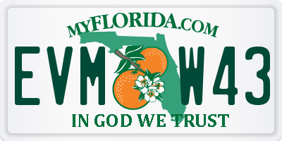 FL license plate EVMW43