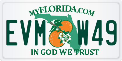 FL license plate EVMW49