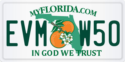 FL license plate EVMW50