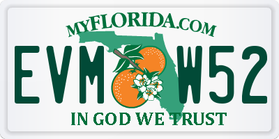 FL license plate EVMW52