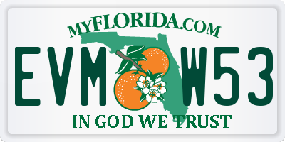 FL license plate EVMW53