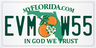 FL license plate EVMW55