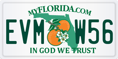 FL license plate EVMW56
